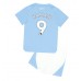 Manchester City Erling Haaland #9 Barnkläder Hemma matchtröja till baby 2023-24 Kortärmad (+ Korta byxor) Billigt